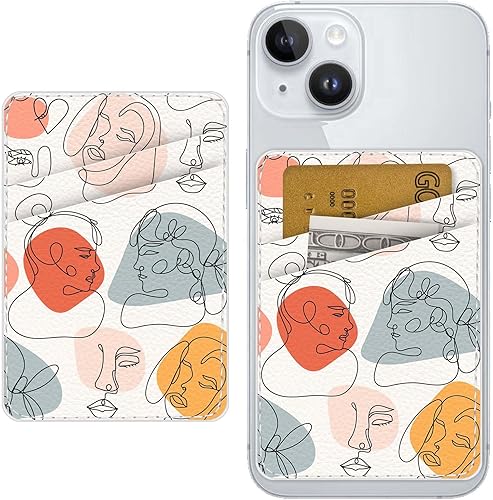 Cartera de cuero para teléfono, tarjetero para funda de teléfono, cartera de pasta trasera de tarjeta de crédito, adecuada para iPhone, Samsung,