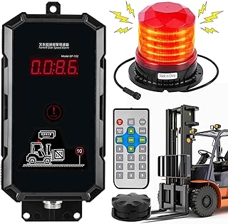 Speed Limit Alarm for Forklift with Remote Overspeed Alarm Siren Horn 120db Forklift Speed Limiter Warning Light Waterproof IP67 Fork Truck Safety System DC12~48V
