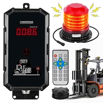 Speed Limit Alarm for Forklift with Remote Overspeed Alarm Siren Horn 120db Forklift Speed Limiter Warning Light Waterproof IP67 Fork Truck Safety System DC1248V