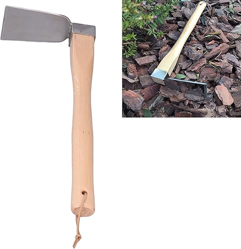 Miniatura 3 de Azada de agarre, mango de haya de azada de jardinería de acero inoxidable ligero para jardinería para paisaje en maceta