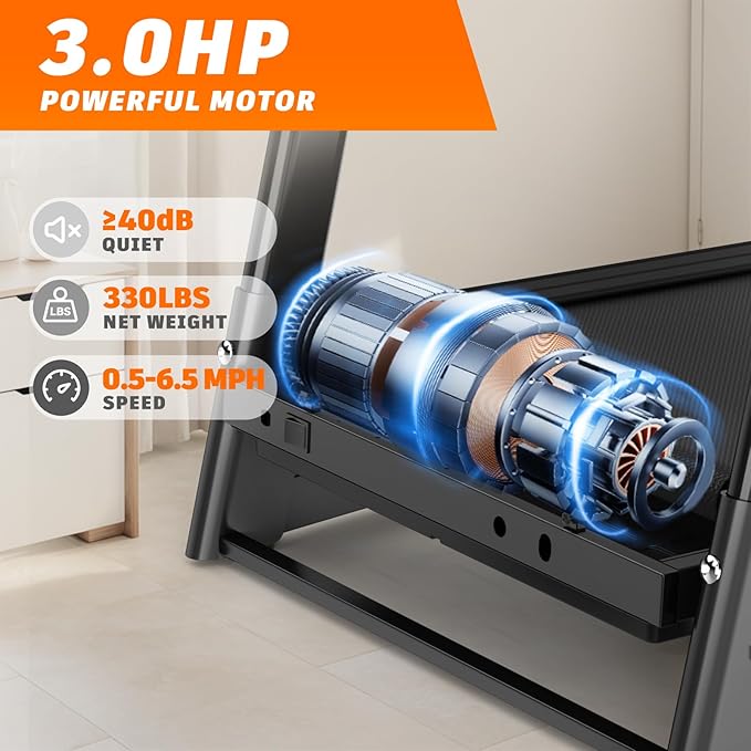 Caminadora Eléctrica Plegable Beuiosda 3.5HP, Inclinación Manual, 330 lbs miniatura 4