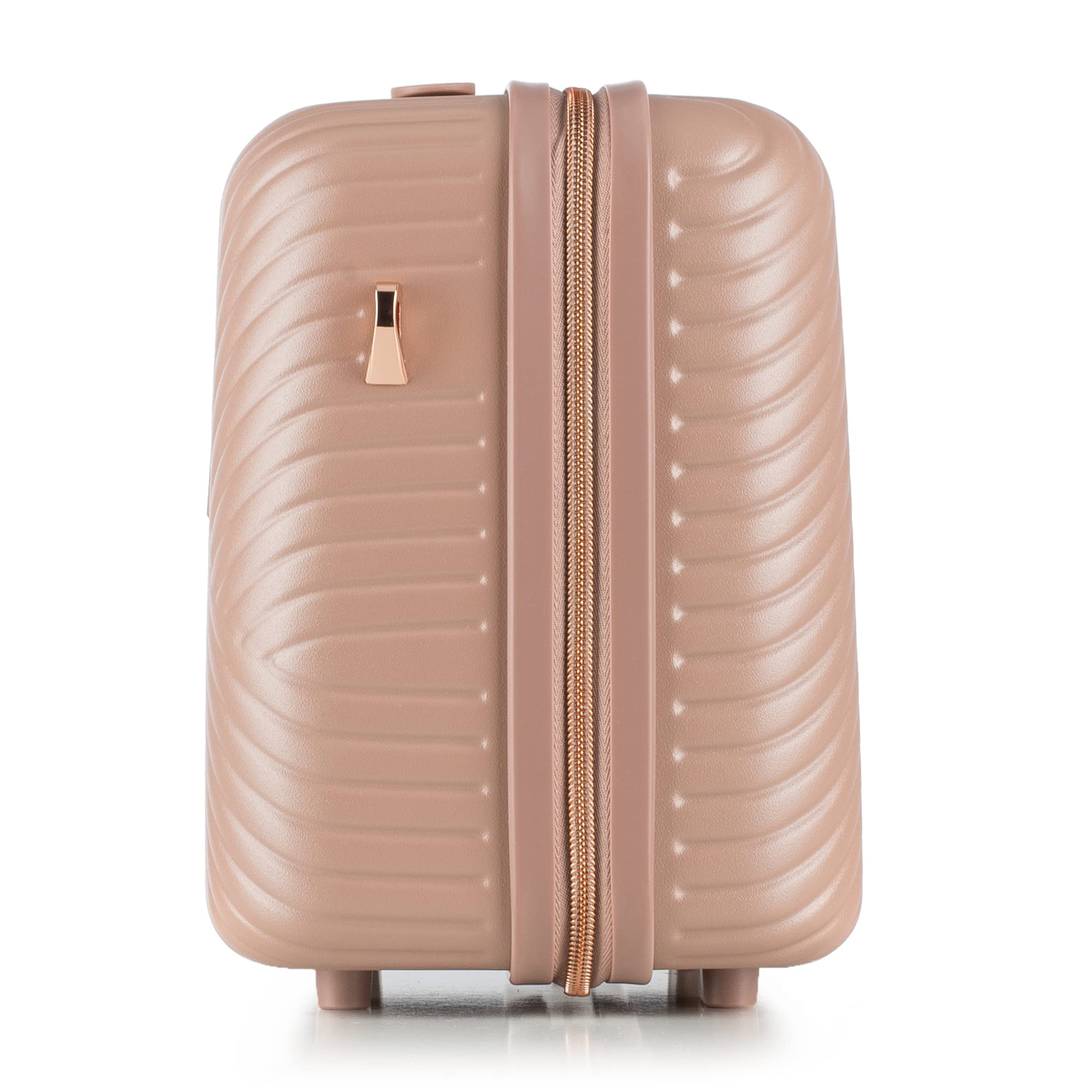 WITTCHEN Necessaire Estuche cosmético de viaje Maleta de mano Maletín de cabina Maleta de policarbonato con correa ajustable para cosméticos GL Style Rosa empolvado