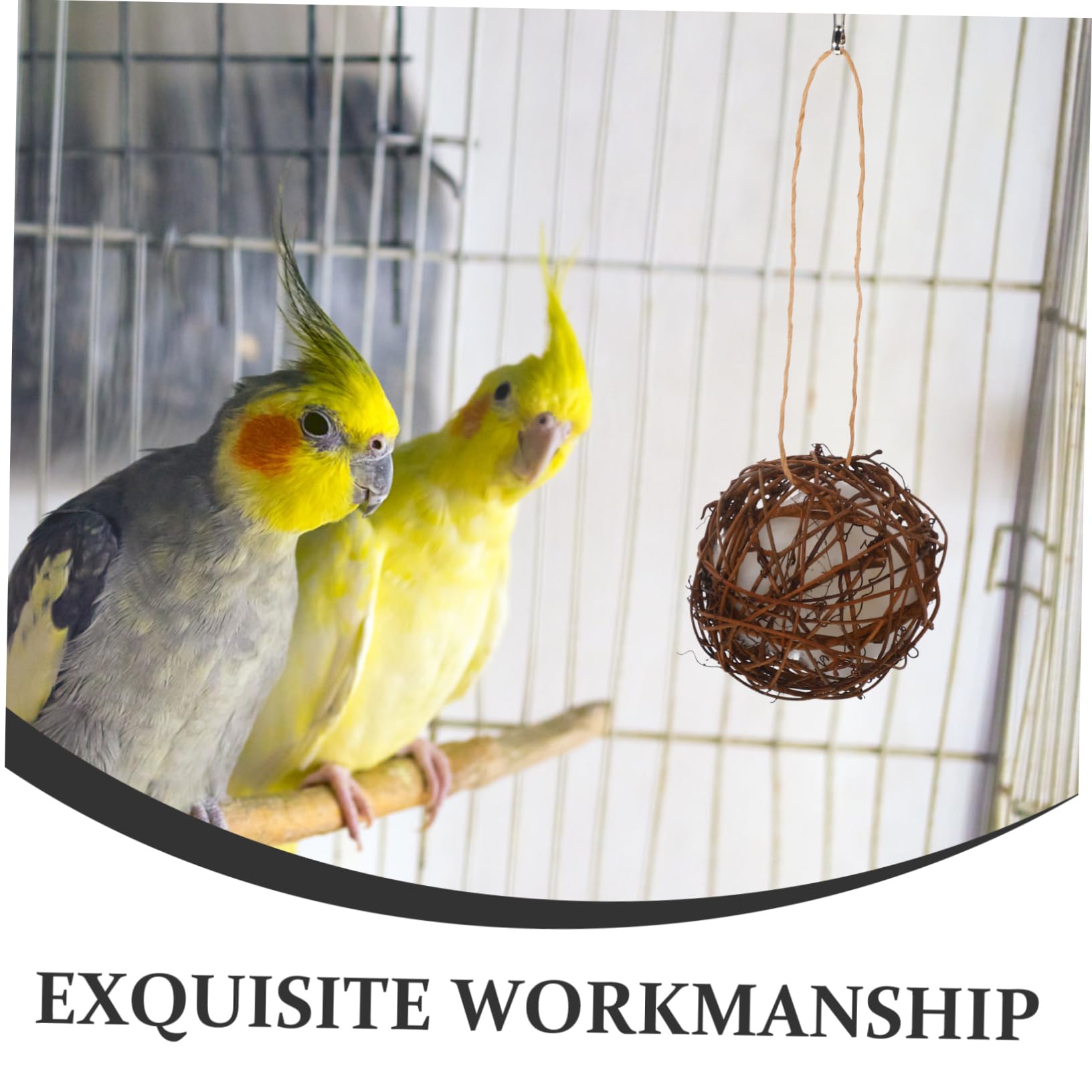 HANABASS 10pièces Jouets à Mordre pour Oiseaux De Fourrage Résistantes pour Perruches Et Petits Animaux Matériau De Nidification Naturel