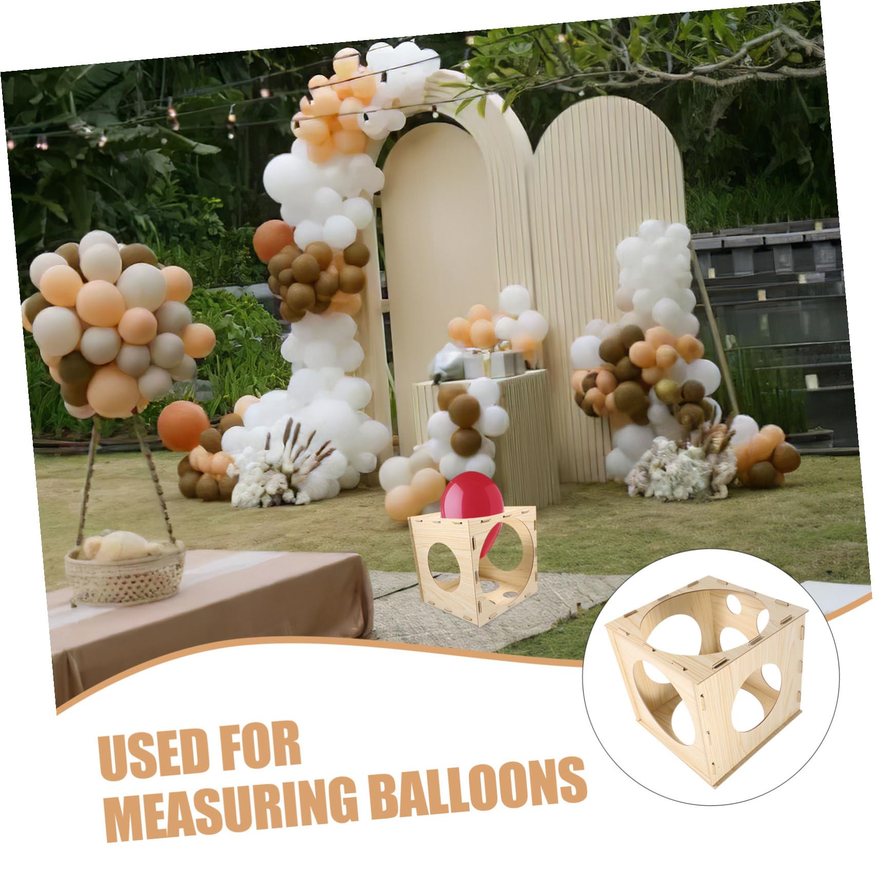 Mikinona Ballon Messbox Faltbares Messwerkzeug für Ballonbogen und Säulenständer Abnehmbare Box Robust für Geburtstag Hochzeit Shower Dekoration