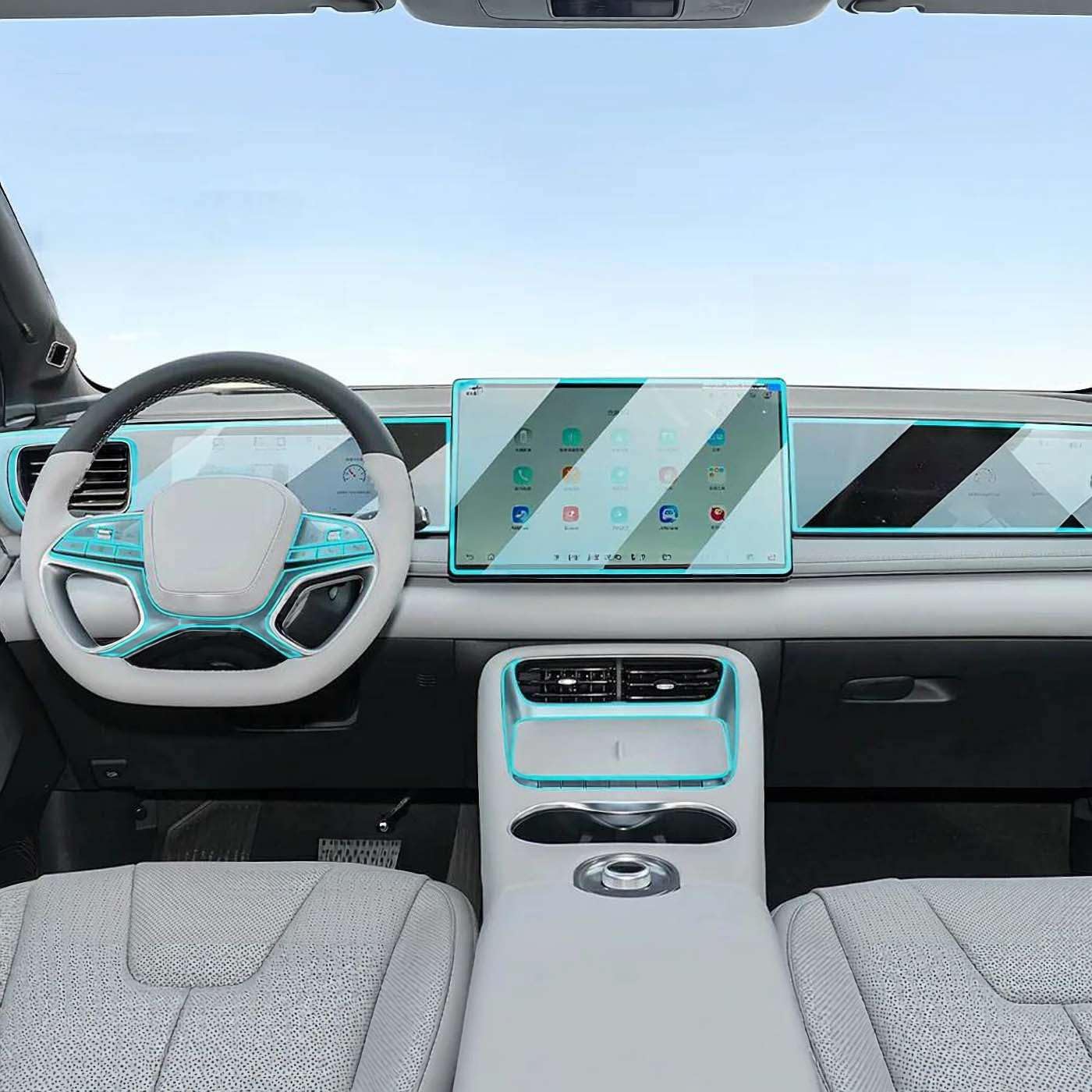 Car Interior Center Console Media Dashboard Navigation TPU Protector Film, for BYD Sealion 6 EV 2026 Anti-Scratch
