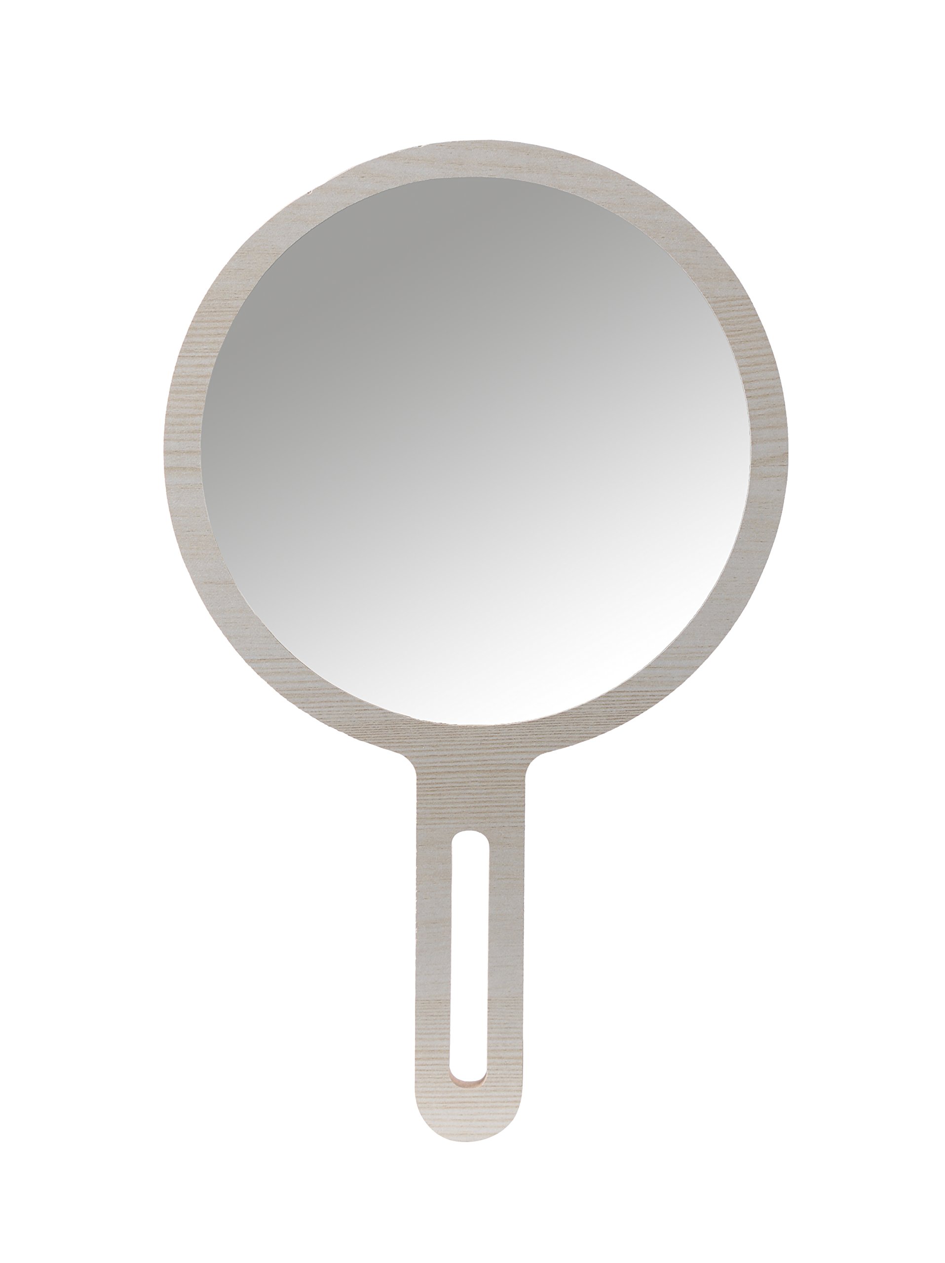 Wooden Handle Mirror Round Shape for Shaving, Makeup and Grooming (9.5 Inch, Brown)-image-25
