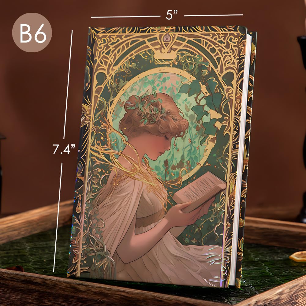 ipoul Pretty Journal, Cute Notebook, Womens Journals for Writing, Small Notebooks 5x7, B6, Hardcover Journal, Lay Flat, Colorful Paper, Gilded Cover, Journal for Women, Writing Journal