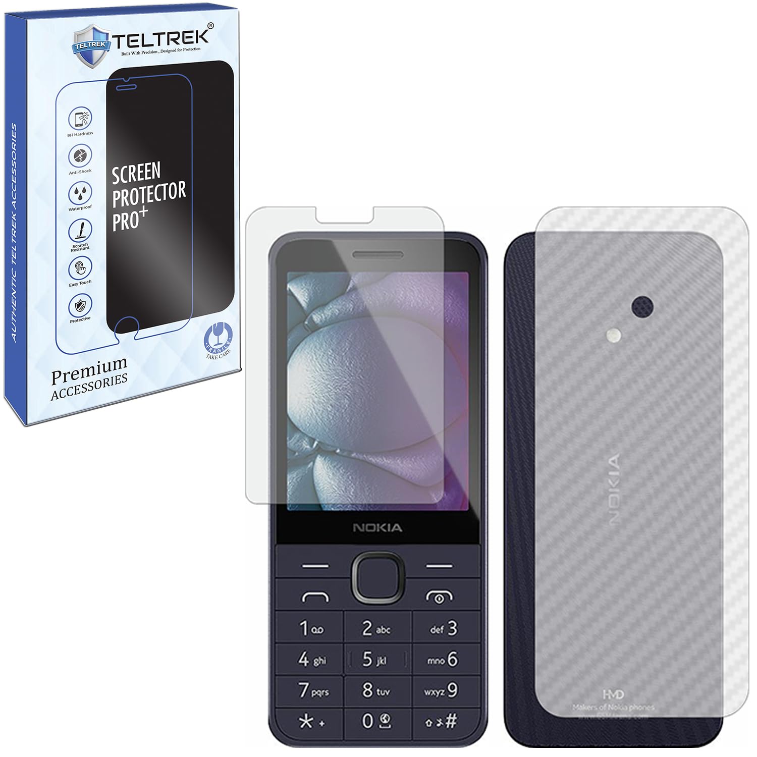Matte Screen Guard & Carbon Fiber Back Skin Compatible With Nokia 220 4G 2024,Front Matte Screenguard & Back Skin Sticker, Not a Tempered Glass Screen Protector-image-13