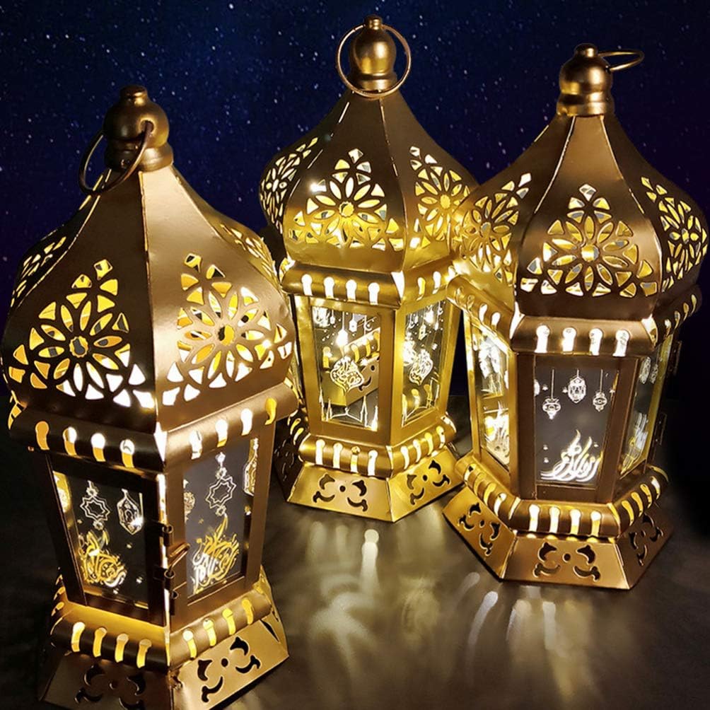 Download Uonlytech Muslim Ramadan Lantern Festival 3d Lantern Hanging Storm Lamp Eid Light Battery Operated Iron Wind Lamp Home Decor Type A Decorative Candle Lanterns Candleholders Urbytus Com