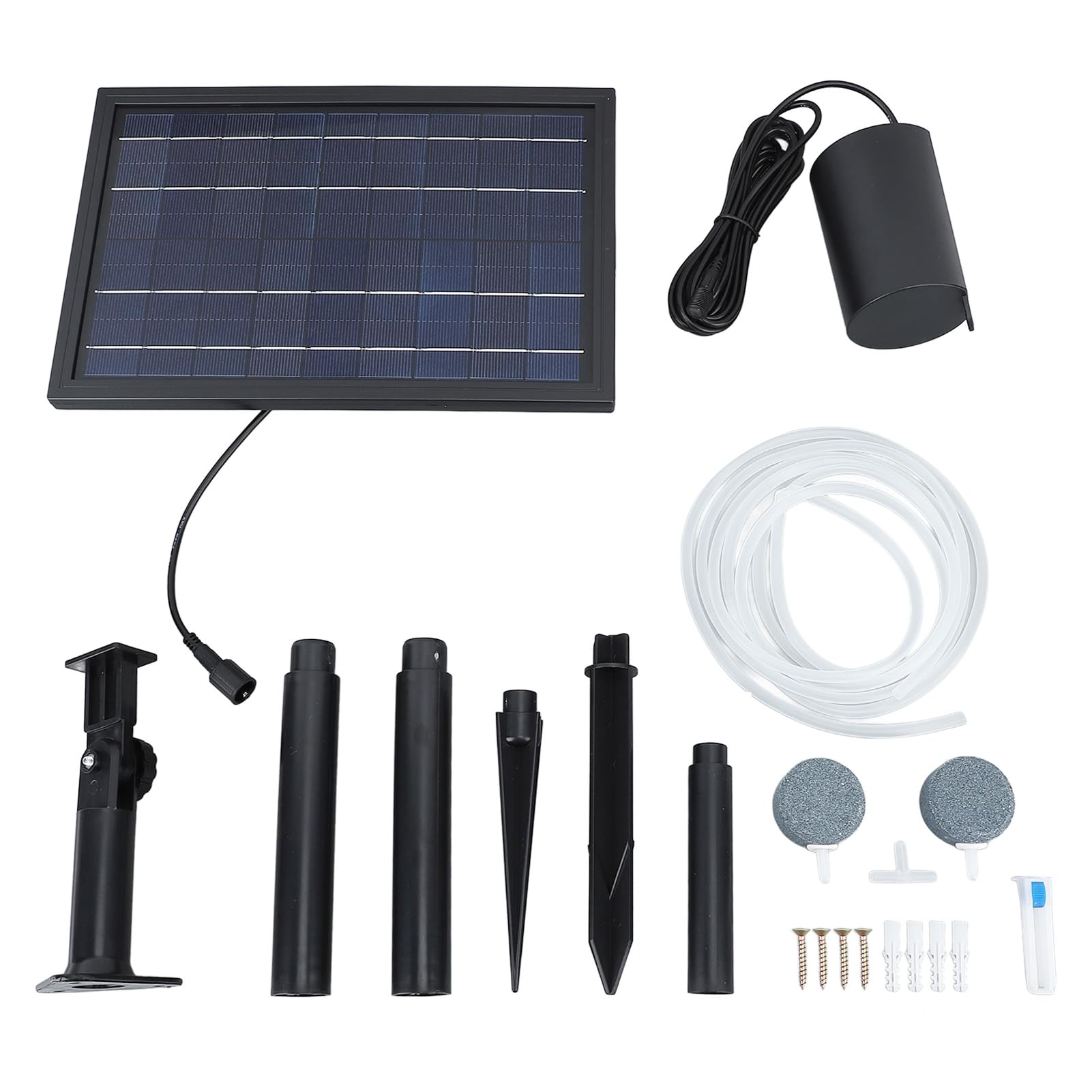Solar-Teichbelüfter-Sauerstoffpumpe, Effiziente Sauerstoffversorgung, Solar-Luftpumpe mit 10 V 8 W Solarpanel, Einstellbarer Luftstrom, IP64 Wasserdicht für Kleine Aquarien,
