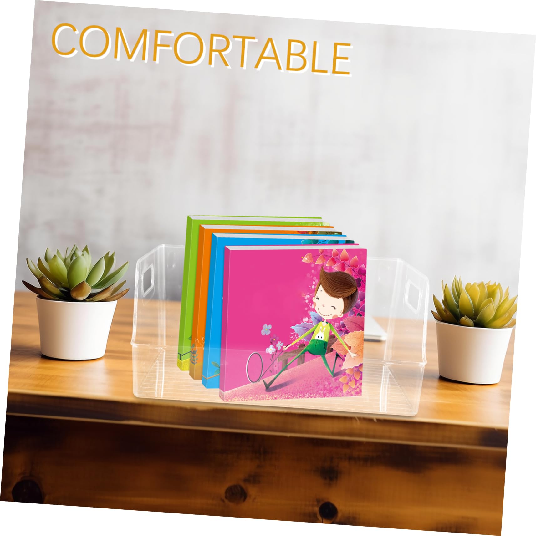 SHINEOFI Organizer Libri da Scrivania Grande Capacità in Pp Trasparente | Raccoglitore Documenti A4, Finitura Curata, Design Ispessito, per Aule e Biblioteche