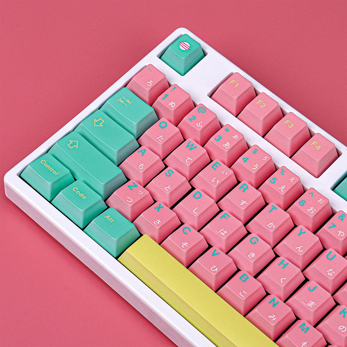 PBT 129 Keys Japanese Keycaps Cherry Profile Keycap Cyan Pink