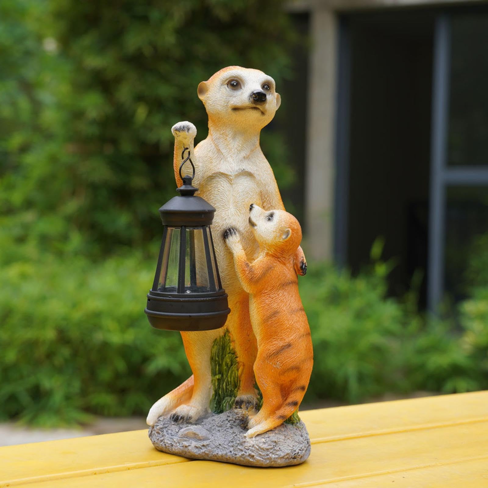 Surykatka Dekoracja Ogrodowa Kolekcjonerska Figurka Dekoracja Ogrodowa | Rzeźba i Surykatek z Lampą Solarną Ozdoba Ogrodowa na Taras, Trawnik, Podwórko, Balkon, Ganek, Ścieżkę