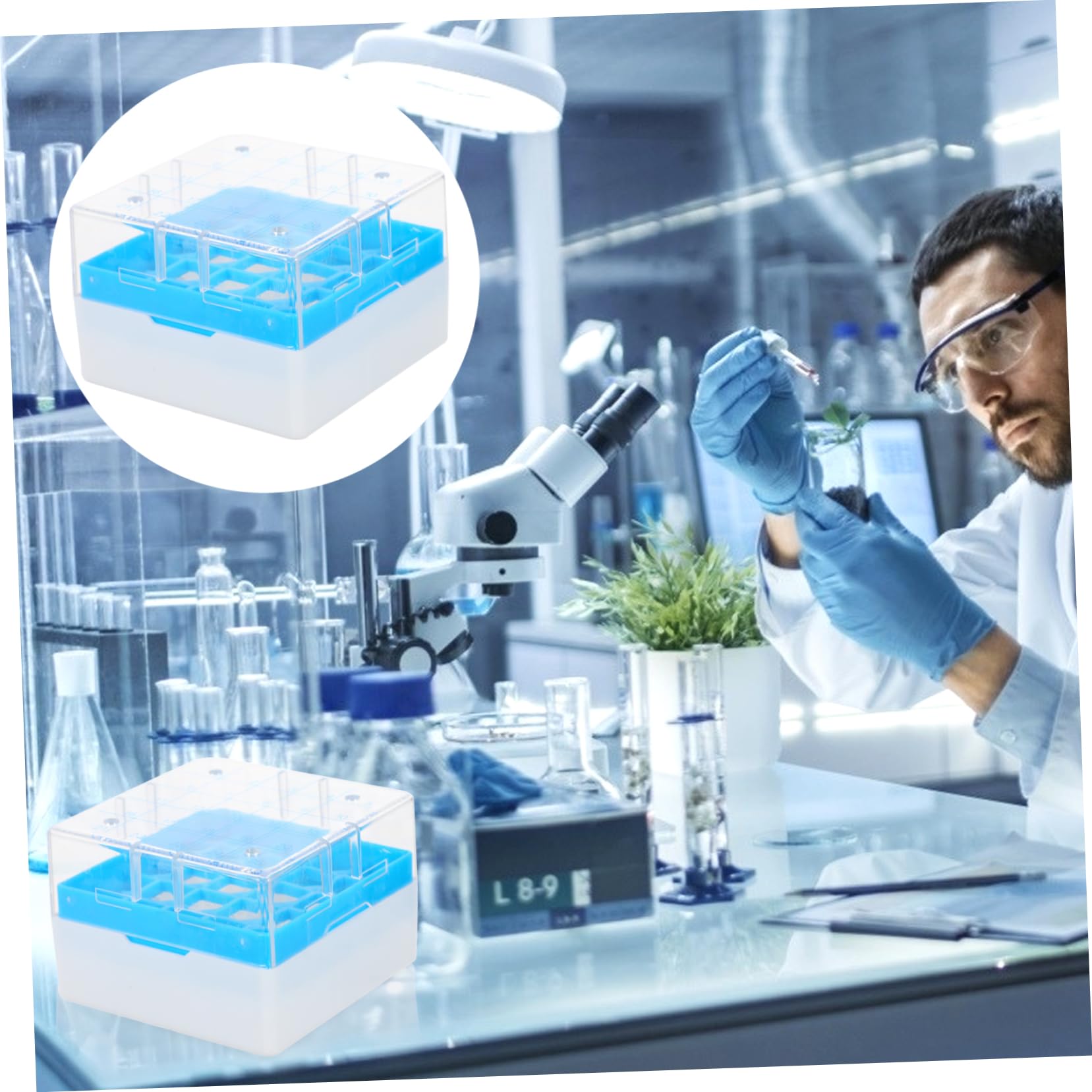 NAMOARLY 2pcs Cryovial Storage Boxes Lids 25-grid Freezer Storage Containers for Test Tube
