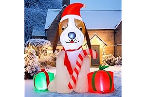 Xmas Inflatable Dog with Gift Box for Christmas Party