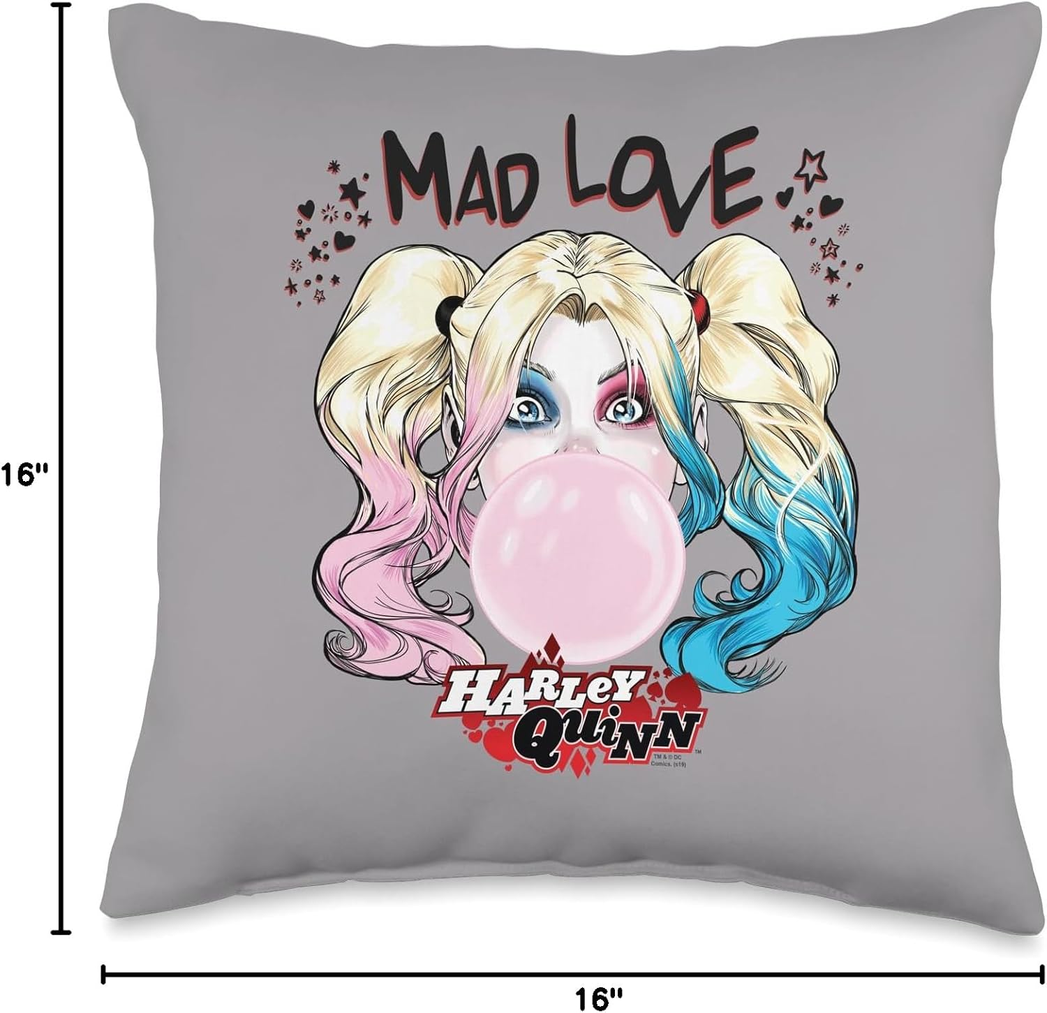 Harley Quinn Mad Love Throw Pillow