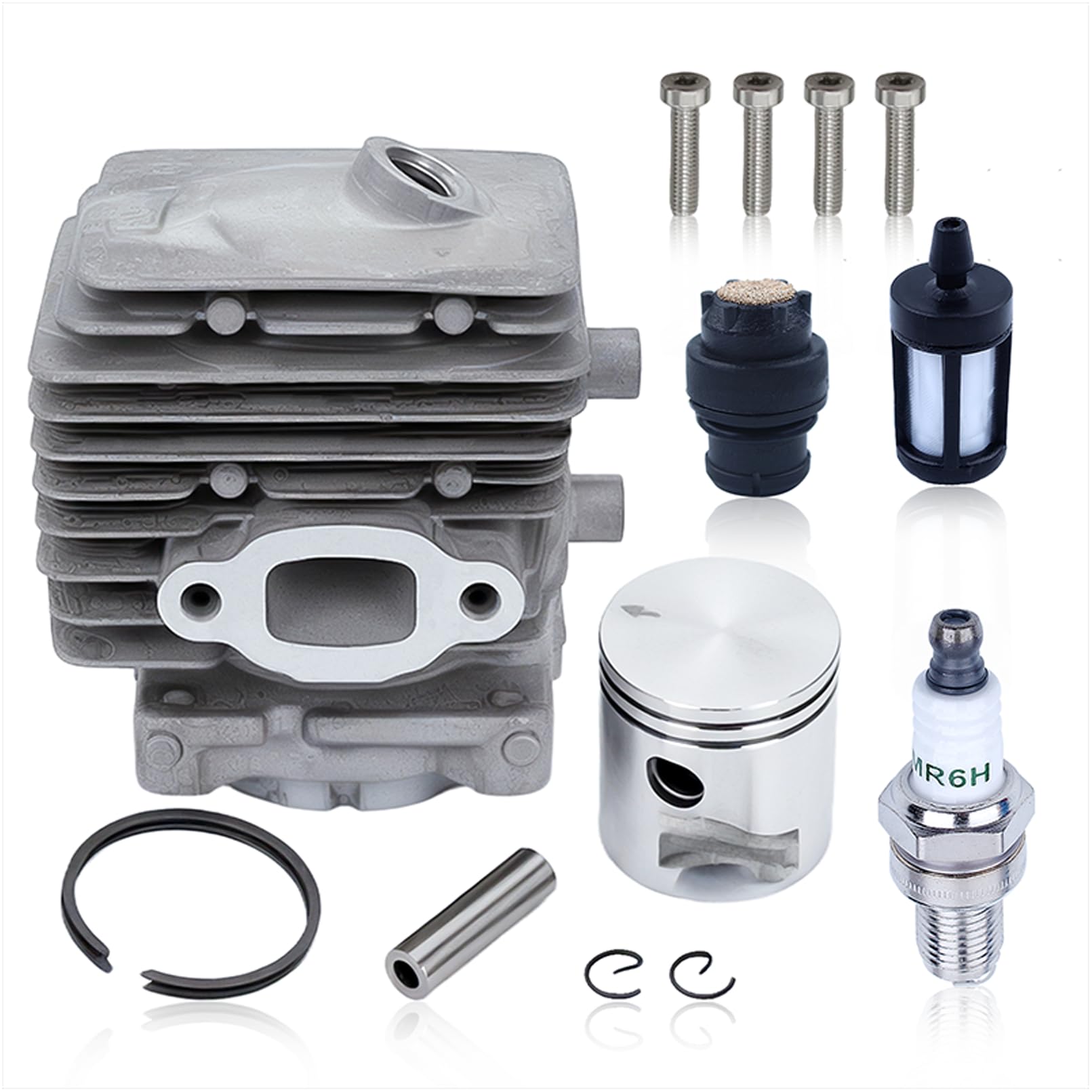 Adefol - Kit cilíndrico para Stihl BG56 BG56C SH56 SH56C BG86 BG86C BR200 SH86 SH86C SR200 - Soplador de hojas, cilindro delantero filtro de combustible, bujía, repuesto 4241 020 120