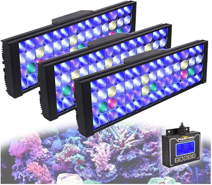 PopBloom DSunY T40 Marine Aquarium LED Reef Light, Programmable Full