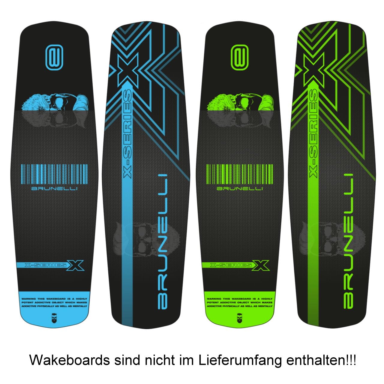 Brunelli Wakeboard Aletas Wood Flex Pro Juego de 4