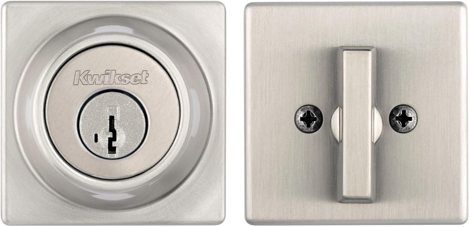 Kwikset 660SQT15S Single Cylinder Square Deadbolt SmartKey with RCAL