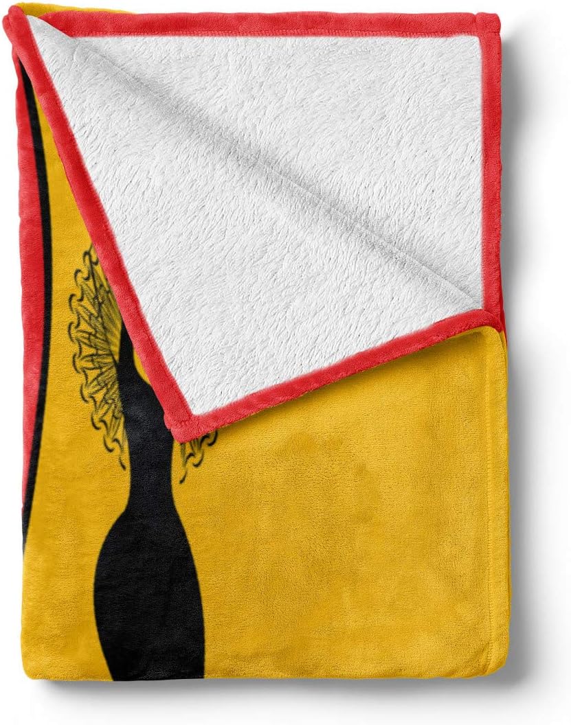 Lunarable Art Throw Blanket, Spanish Dancer Silhouettes with Man and Woman in Traditional Clothing, Flannel Fleece Accent Piece Soft Couch Cover for Adults, 50" x 70", Marigold Vermilion Black