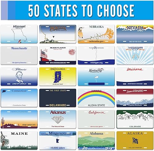 Miniatura 3 de Matrícula personalizable con texto de los 50 Estados de Estados Unidos para la parte delantera del automóvil, placas personalizadas de Texas para