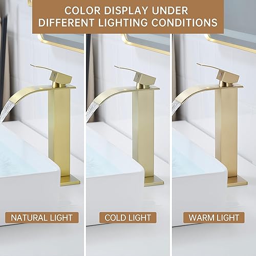 Miniatura 49 de Fransiton Grifo de baño de cascada de bronce aceitado con una sola manija de 1 o 3 agujeros, grifo de lavabo con cubierta y drenaje desplegable