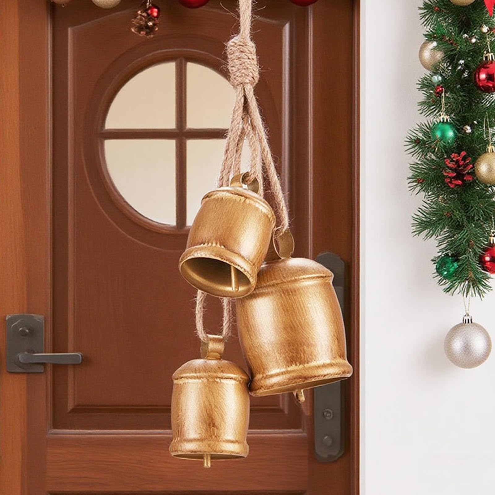 Decorativo Facile Da Appendere Campane Di Natale Ornamento Metallo Ciondolo Con Suono Di Risonanza Per Albero E Casa Decorazione Interni E Esterni Festival Decorazione