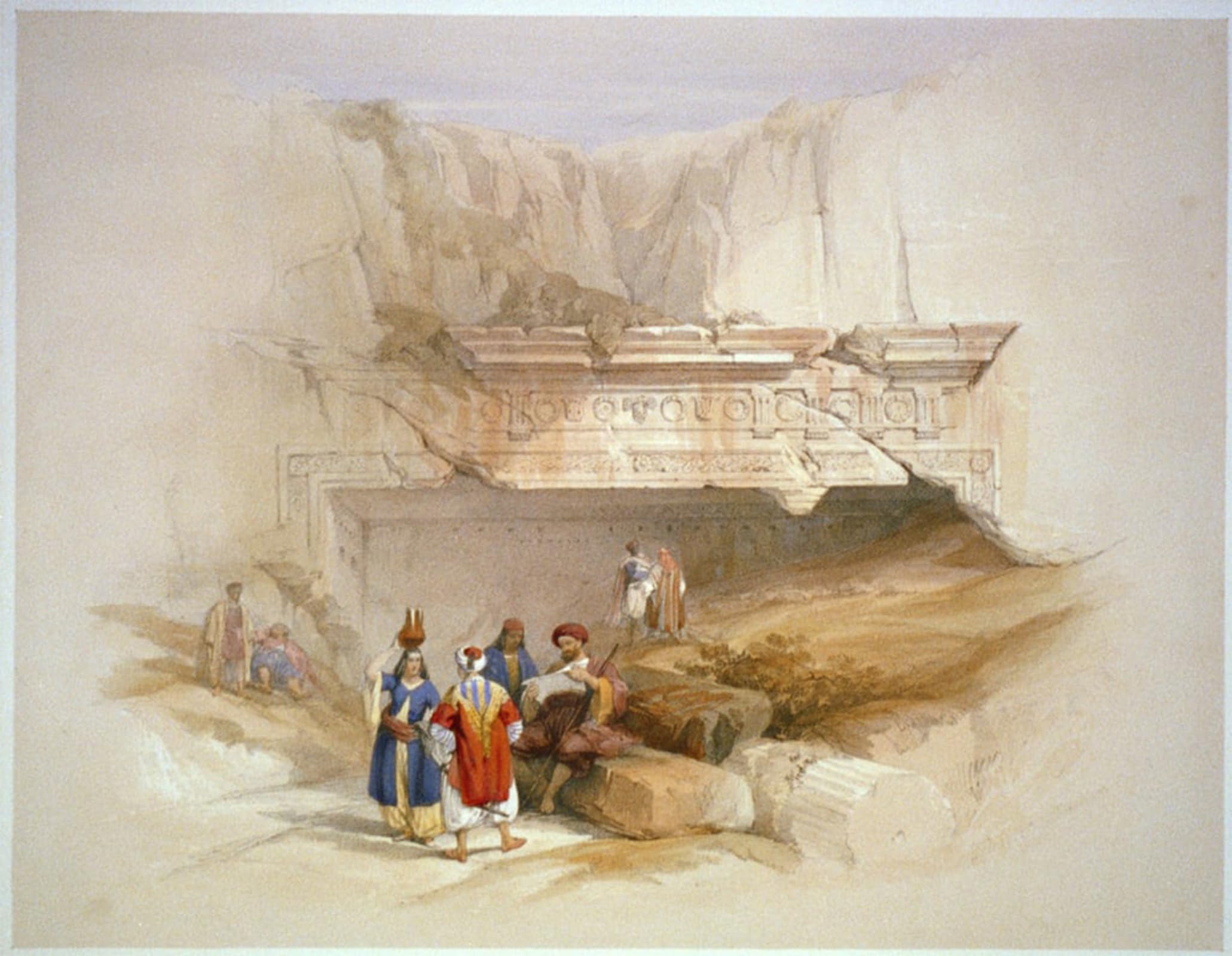 Posteriik No Frame Famous Modern Artwork Art Mural Entrance To The Tombs Of The Kings Jerusalem By David Roberts Oil Paintings Pictures For Home Decor 60X90cm