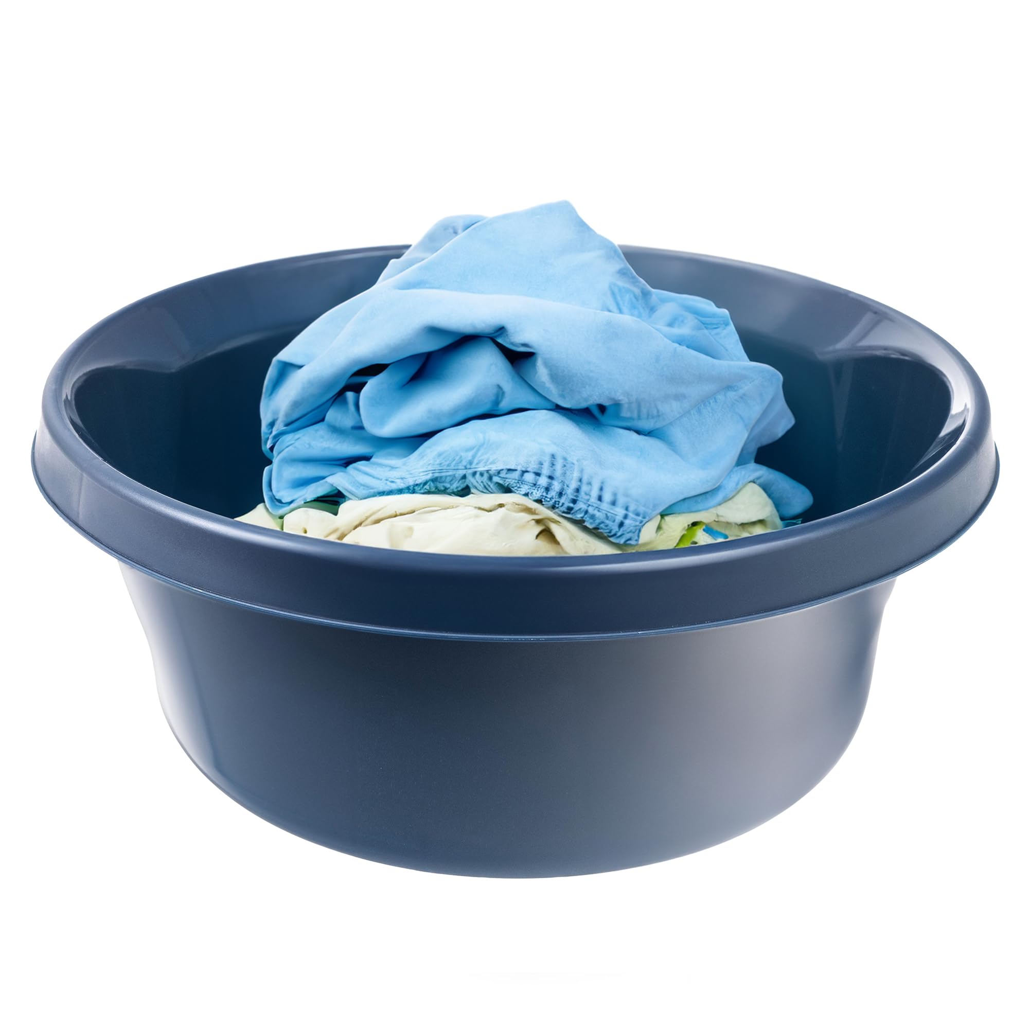 KADAX Matte Plastikwaschschüssel, Kunststoffschüssel, Runde Spülschüssel, Robuste Waschschüssel, Haushaltswasserschüssel für Badezimmer, Allzweck-Wanne (Marineblau, 20L)