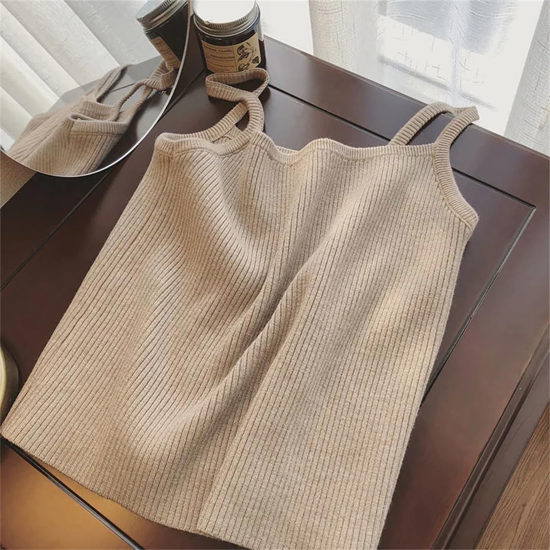 Einreihiges Damen-Tanktop und Strickjacke, zweiteiliges Set