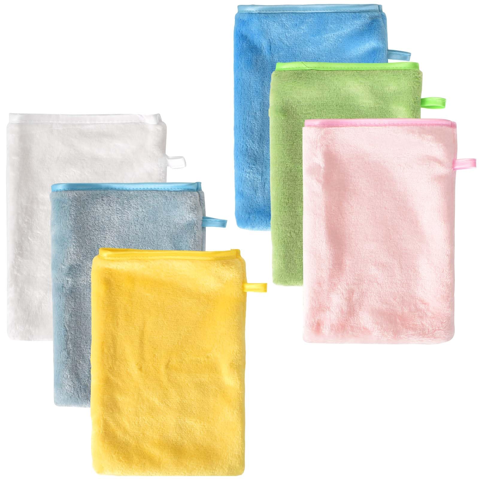 6 Juego de Toallas, Franela Toallas, Suave, Reutilizables, 15 x 21 cm, Towels para Limpieza Facial (6 Colores)