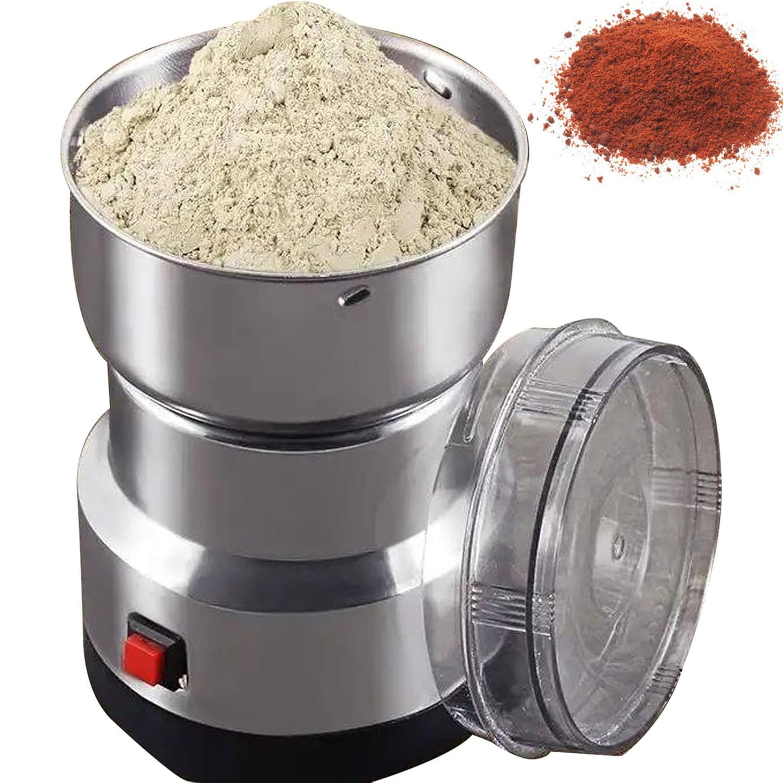 asdchZen Electric Grain Mill Grinder, 300G Stainless Steel Coffee And Spice Grinder With Transparent Lid For Grinding Grains, Herbs, Beans, Spices