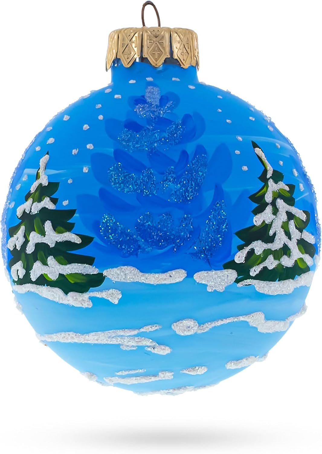 Santa with Gift List and Bunny Glass Ball Christmas Ornament 3.25 Inches - Image 3
