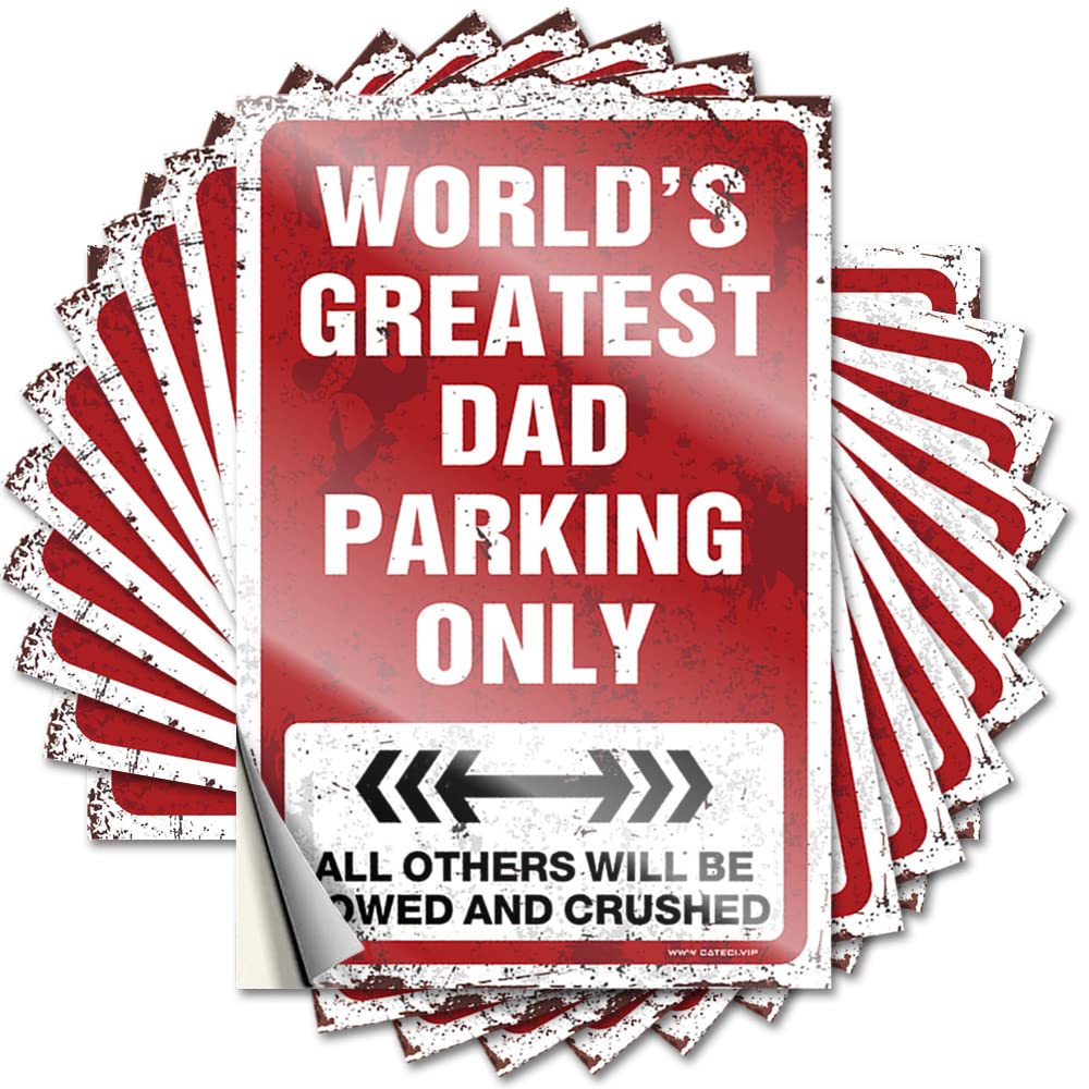 Modern, Bumper Car Essentials World's Greatest Dad Parking Only | Golden Waterproof Vinyl Stickers(8X12CM)