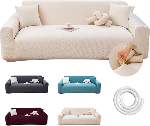 Miniatura 10 de Fundas elásticas para sofá de 2 cojines, aptas para mascotas, lavables, protectoras de muebles con parte inferior elástica para gatos y perros