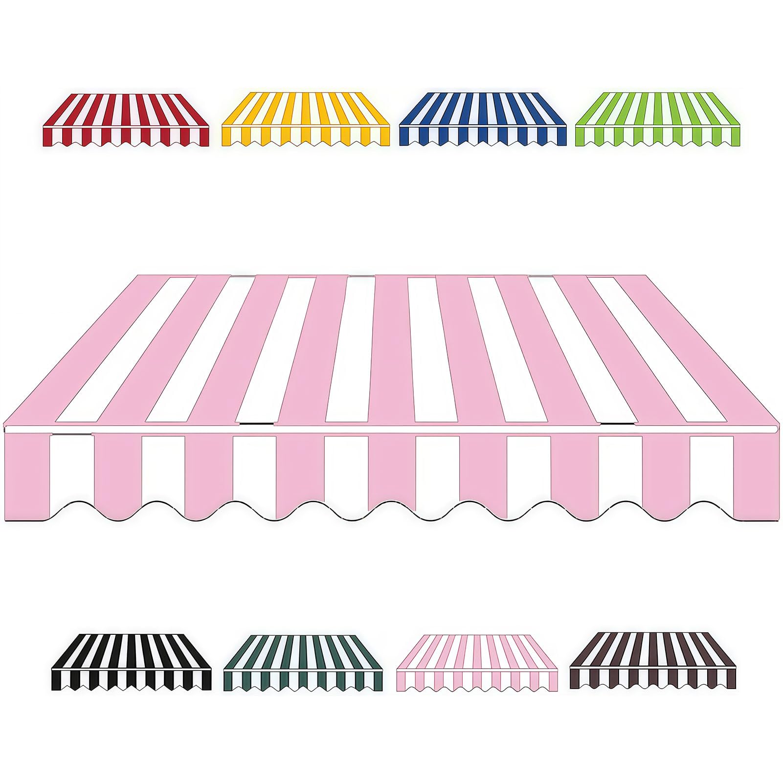 ZLSXAOASP Retractable Patio Awning, Outdoor Sun Shade Shelter with Crank Handle, Heavy Duty Aluminum Frame for Deck, Backyard, Garden, Balcony