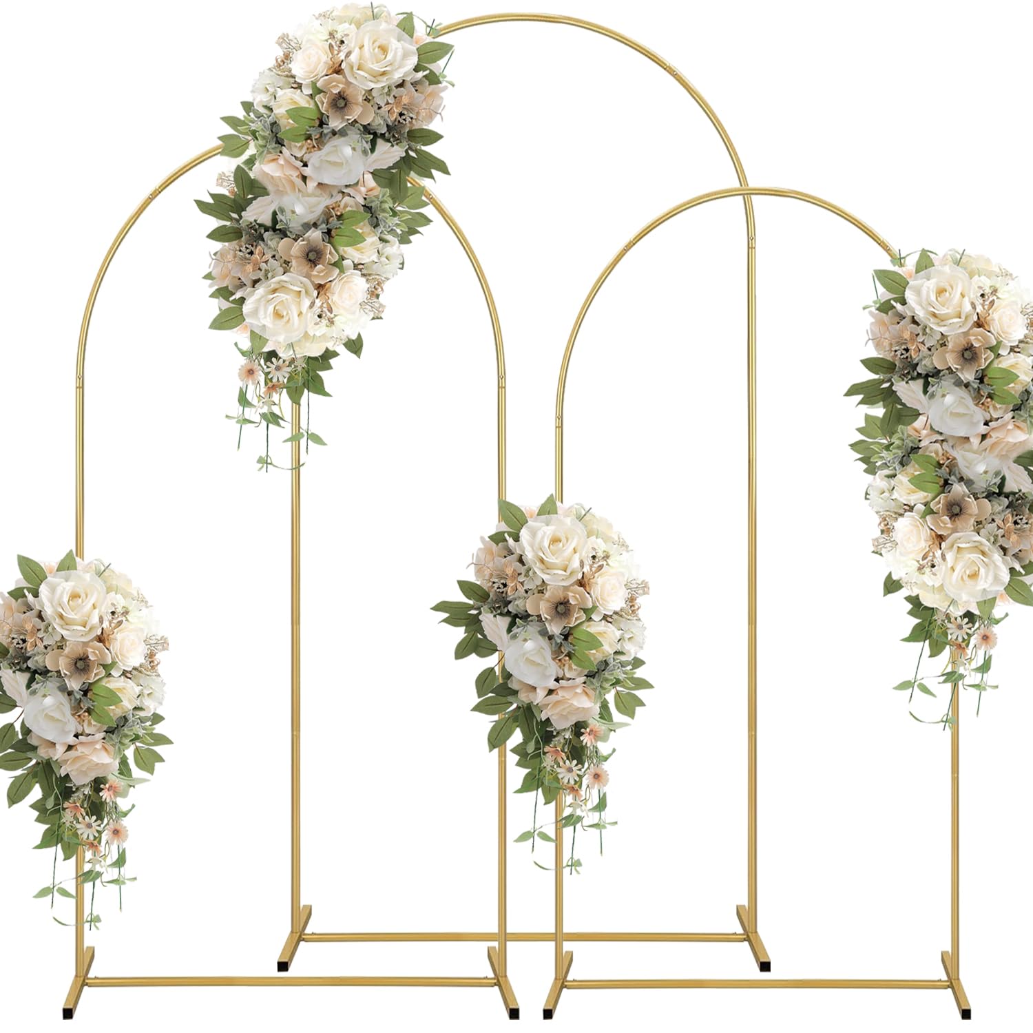 Support d'arche en métal pour toile de fond - 1,8 m, 1,5 m, 1,2 m, arche dorée pour mariage et support à ballons