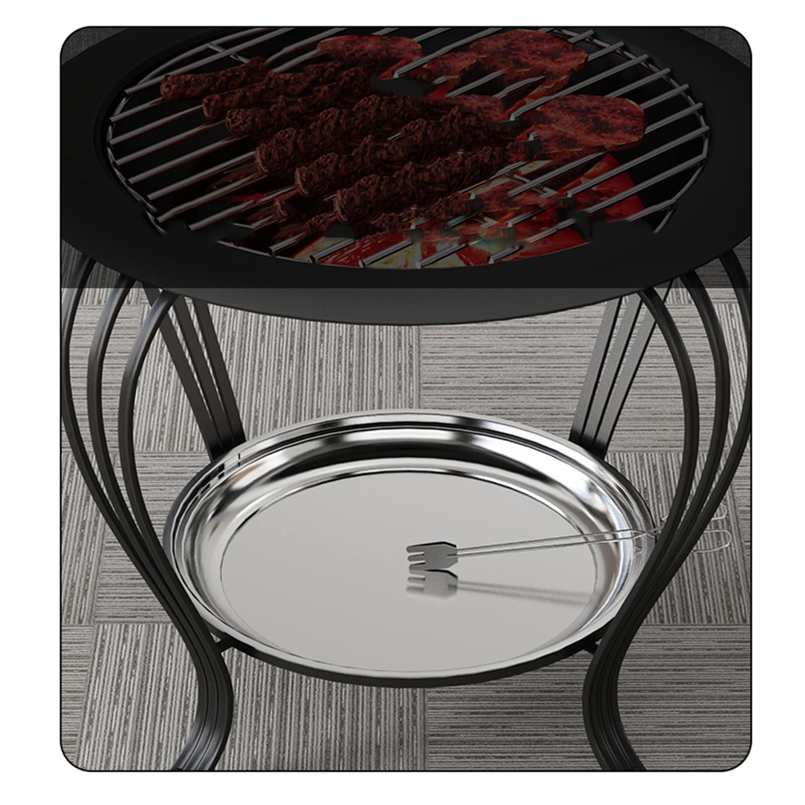 Grill Grillowy Domowy piec do grilla Węglowy ogniowy Kryty grill Umywalka Ogrzewanie Piec węglowy Zewnętrzny stojak na pieczenia Gotuj herbatę Grill węglowy do grillowania(Duży)