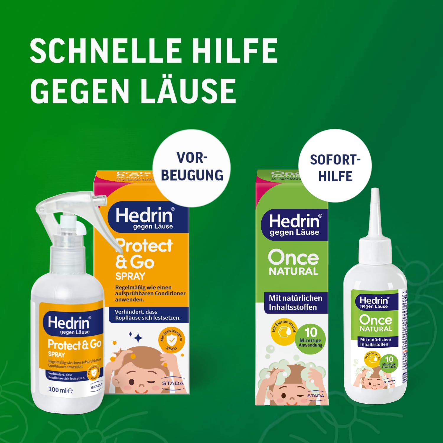 HEDRIN Once Natural + HEDRIN Protect & Go Spray – Schnelle Hilfe gegen Läuse – Vorteilspack: wirksame Prävention und Akuthilfe mit natürlichen Inhaltsstoffe