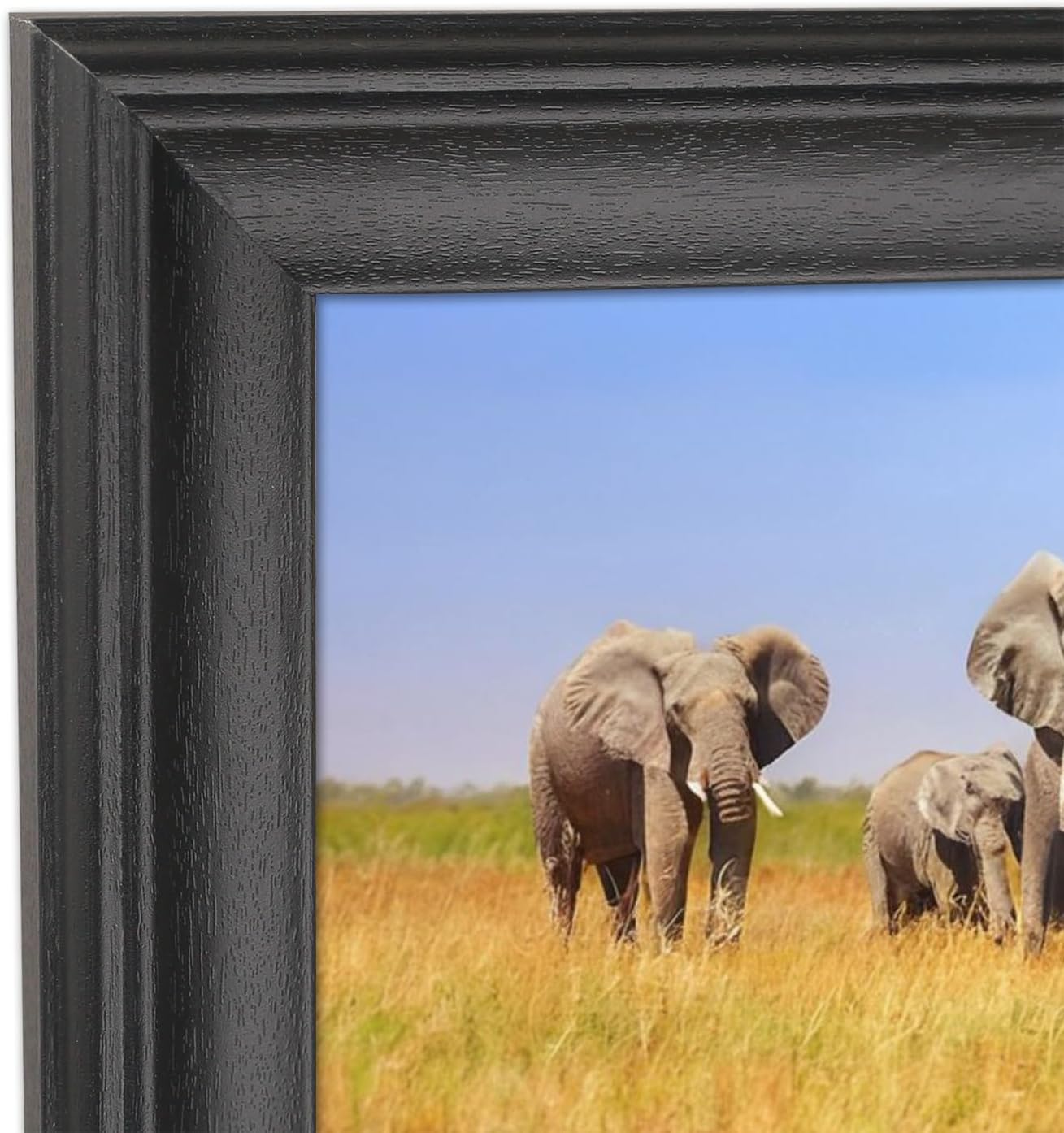 10x34 inch Picture Frame Solid Wood Black Suitable for Panoramic Photo/Poster/Painting/Group Photo/Puzzle (A23B1034)