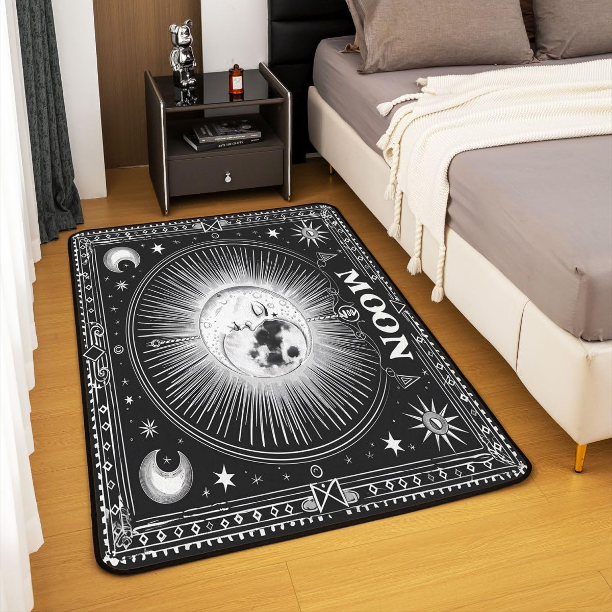 Homewish Tappeto bohémien Moon Stars Area 100 x 150 cm per camera da letto