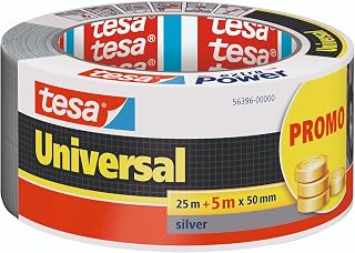 tesa Cinta Adhesiva Universal Extra Power - Celo Adhesivo con Fijación Extra Fuerte - Cinta Multiusos Versátil para Reparaciones, Fijación, Sellado y Más - Gris - 1 Rollo - 30 m x 50 mm