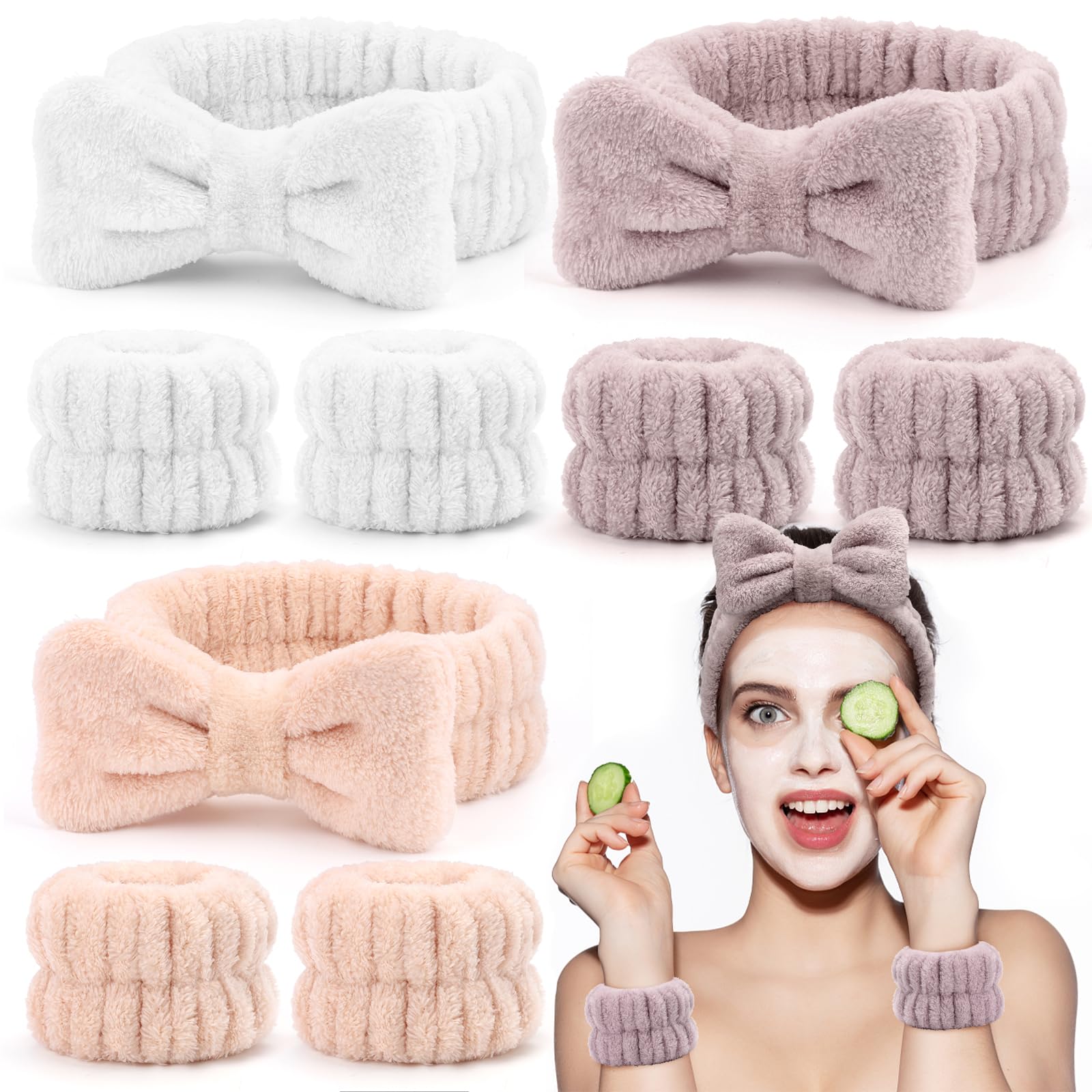 12-teiliges Gesichtswasch-Stirnband-Set – Weiches Mikrofaser-Set Für Make-up, Pflege & Spa