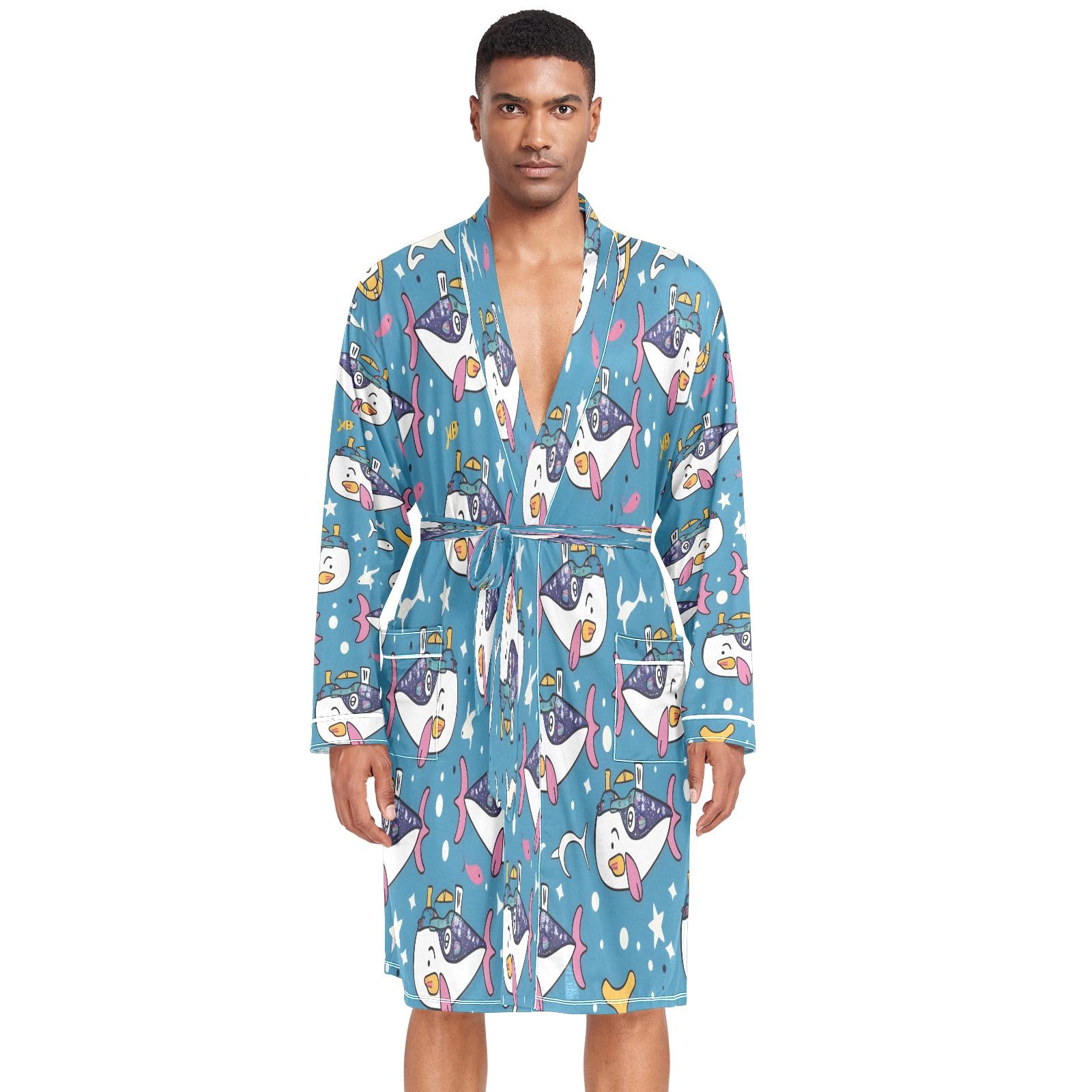Accappatoio leggero da uomo con scritta "Carino marinaio sotto il mare"
