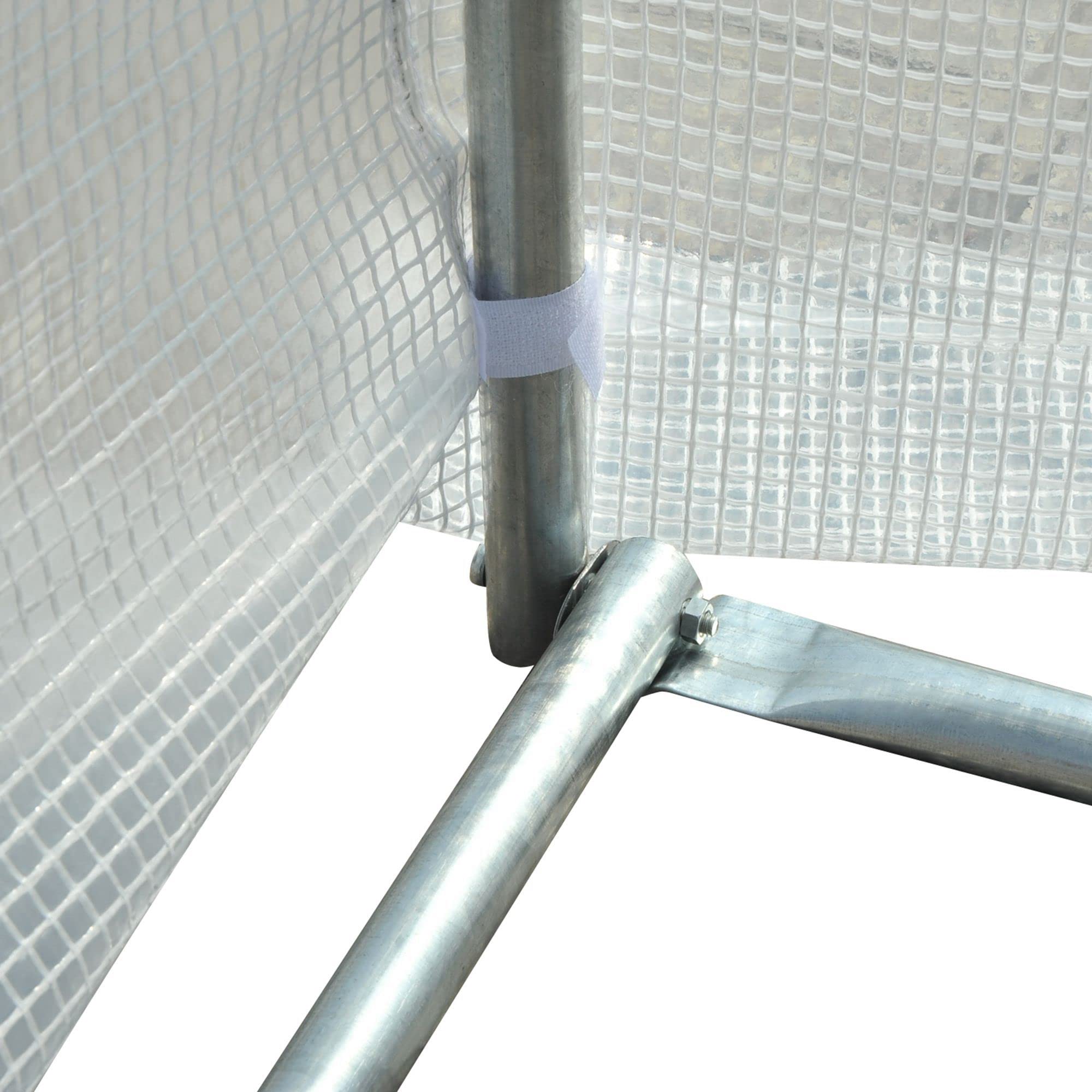 Outsunny Invernadero de Túnel 6x3x2 m Invernadero de Terraza con 8 Ventanas Puerta con Cremallera Cubierta de Polietileno 140 g/m² y Estructura de Acero para Cultivo Plantas Verduras en Jardín Blanco