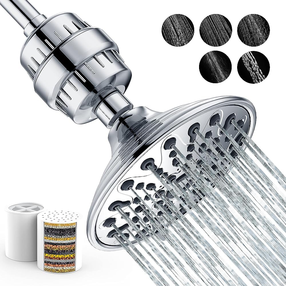EMBATHER Shower Head With Filters 20 Stage HighPressure Hard Water
