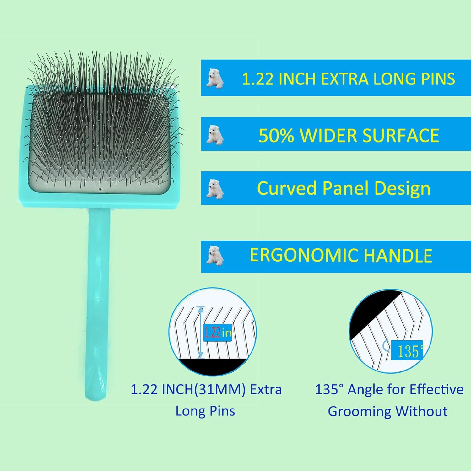 Doodle Brush for Dogs - Goldendoodle Brush with Poodle Comb - Goldendoodle Must Haves Grooming Tools - Pet Comb Value Kit Designed for Doodles, Labradoodles, Bernedoodles - Large-Extra Long Pin 31mm