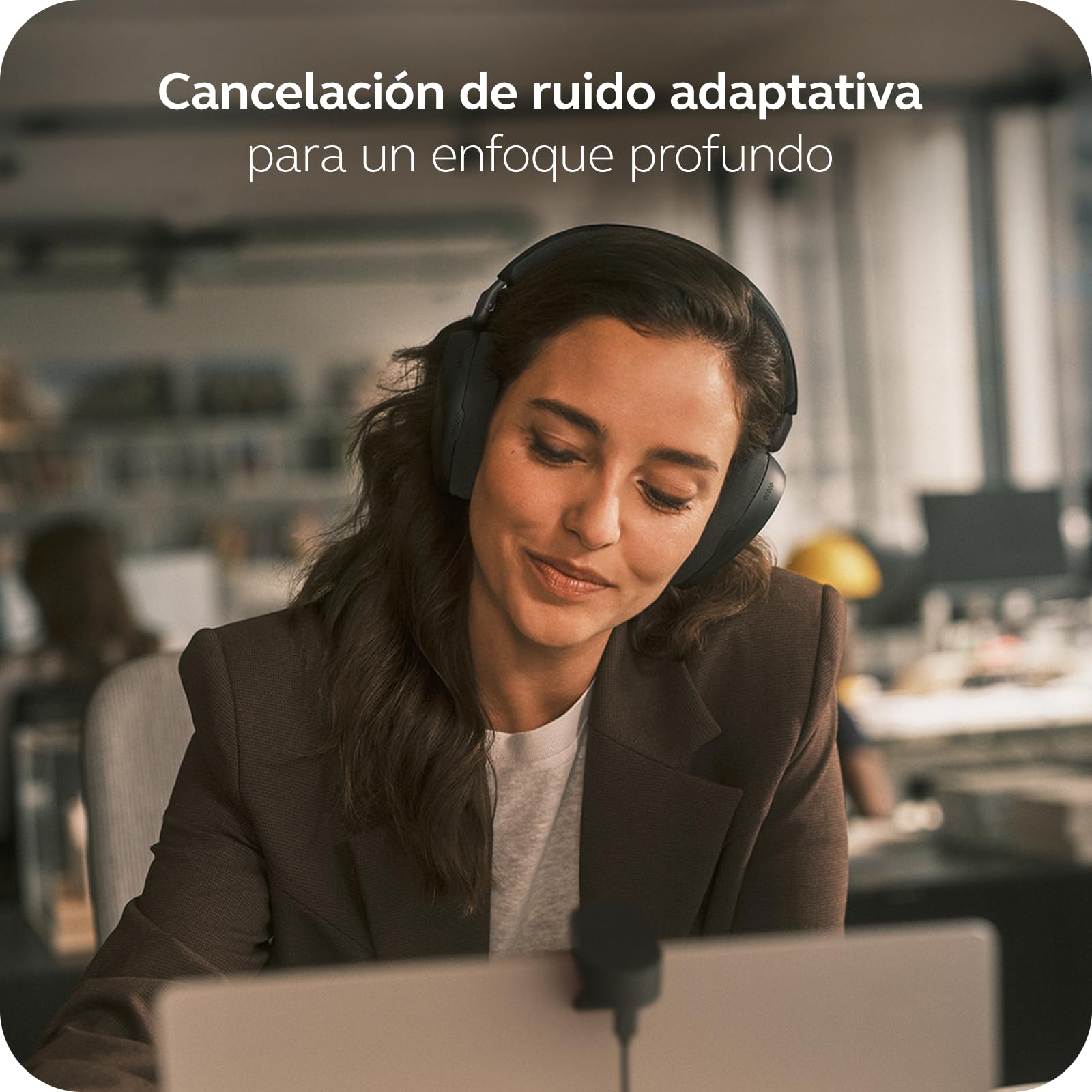 Jabra Evolve3 85 Auriculares Bluetooth Inalámbricos con Micrófono, Negro | Para el Trabajo, Adaptador USB-A, Llamadas IA, Cancelación Ruido Activa Adaptativa, 25h Batería, para Apps de Reunión