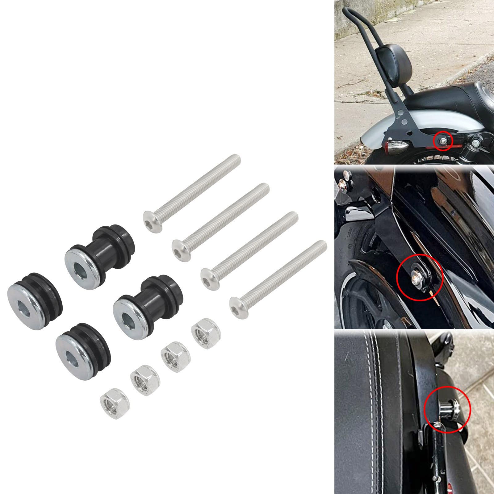 Precisions Fit Sissys Rod Docking Hardware Kit de montage en métal pour porte-bagages de moto XL883 à dégagement rapide
